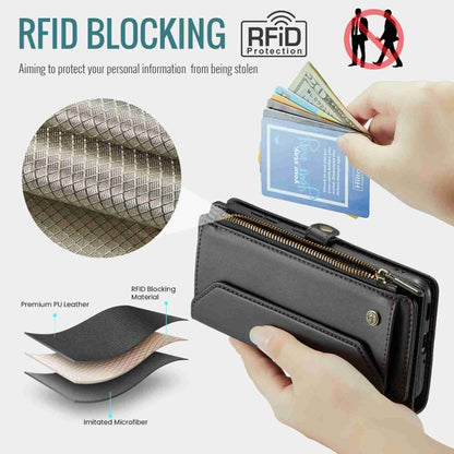 For Samsung Galaxy A53 5G CaseMe C36 Card Slots Zipper Wallet RFID Anti-theft Leather Phone Case(Black) - Galaxy Phone Cases by CaseMe | Online Shopping UK | buy2fix