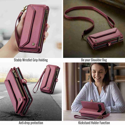 For Samsung Galaxy S10 CaseMe C36 Card Slots Zipper Wallet RFID Anti-theft Leather Phone Case(Wine Red) - Galaxy Phone Cases by CaseMe | Online Shopping UK | buy2fix