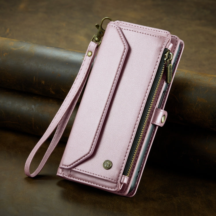 For Samsung Galaxy S20 Ultra CaseMe C36 Card Slots Zipper Wallet RFID Anti-theft Leather Phone Case(Pink) - Galaxy Phone Cases by CaseMe | Online Shopping UK | buy2fix