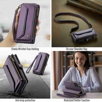 For Samsung Galaxy S21 Ultra 5G CaseMe C36 Card Slots Zipper Wallet RFID Anti-theft Leather Phone Case(Purple) - Galaxy S21 Ultra 5G Cases by CaseMe | Online Shopping UK | buy2fix