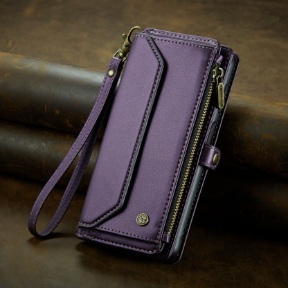 For Samsung Galaxy S22 Ultra 5G CaseMe C36 Card Slots Zipper Wallet RFID Anti-theft Leather Phone Case(Purple) - Galaxy S22 Ultra 5G Cases by CaseMe | Online Shopping UK | buy2fix