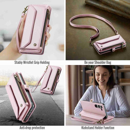 For Samsung Galaxy S23 5G CaseMe C36 Card Slots Zipper Wallet RFID Anti-theft Leather Phone Case(Pink) - Galaxy S23 5G Cases by CaseMe | Online Shopping UK | buy2fix