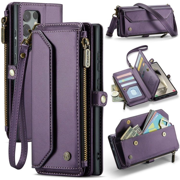 For Samsung Galaxy S24 Ultra 5G CaseMe C36 Card Slots Zipper Wallet RFID Anti-theft Leather Phone Case(Purple) - Galaxy S24 Ultra 5G Cases by CaseMe | Online Shopping UK | buy2fix