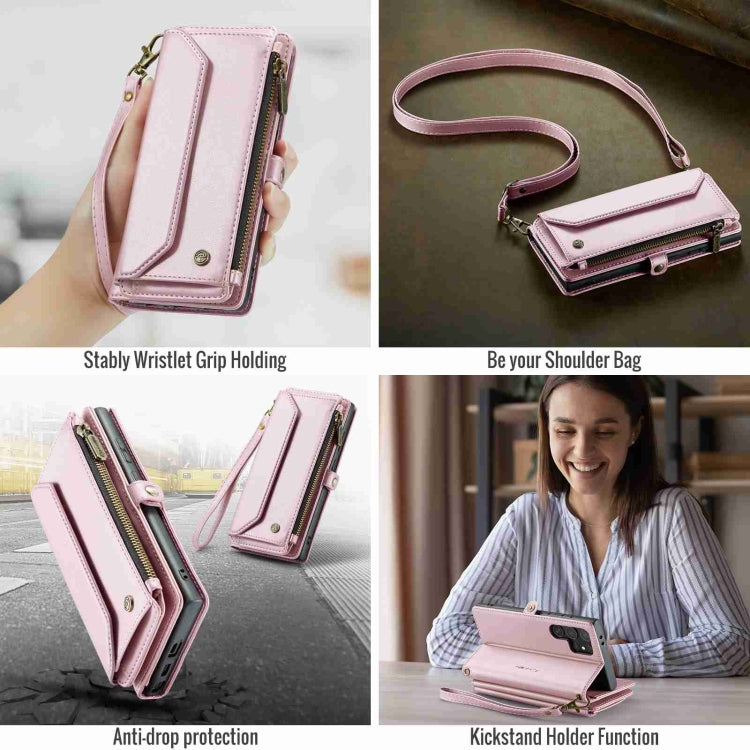 For Samsung Galaxy S24 Ultra 5G CaseMe C36 Card Slots Zipper Wallet RFID Anti-theft Leather Phone Case(Pink) - Galaxy S24 Ultra 5G Cases by CaseMe | Online Shopping UK | buy2fix