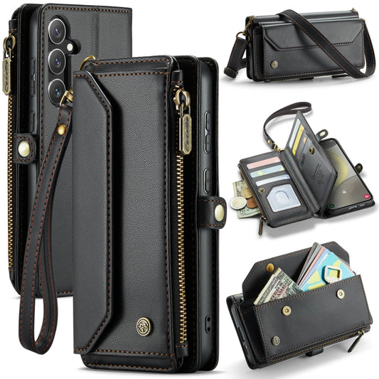 For Samsung Galaxy S24 5G CaseMe C36 Card Slots Zipper Wallet RFID Anti-theft Leather Phone Case(Black) - Galaxy S24 5G Cases by CaseMe | Online Shopping UK | buy2fix