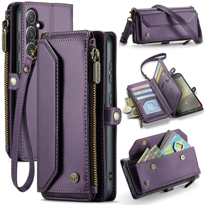 For Samsung Galaxy S24+ 5G CaseMe C36 Card Slots Zipper Wallet RFID Anti-theft Leather Phone Case(Purple) - Galaxy S24+ 5G Cases by CaseMe | Online Shopping UK | buy2fix