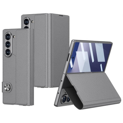 For Samsung Galaxy Z Fold7 5G GKK Integrated Flip Leather Phone Case(Grey) - Galaxy Z Fold7 5G Cases by GKK | Online Shopping UK | buy2fix