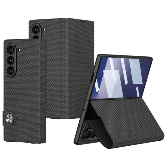 For Samsung Galaxy Z Fold7 5G GKK Integrated Flip Leather Phone Case(Carbon Fiber Texture) - Galaxy Z Fold7 5G Cases by GKK | Online Shopping UK | buy2fix