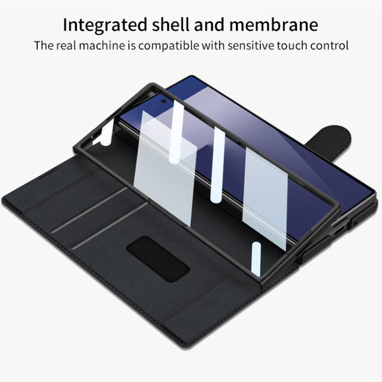 For Samsung Galaxy Z Fold7 5G GKK Integrated Armor Flip Leather Case with Pen Slot, Stylus Not Included(Black) - Galaxy Z Fold7 5G Cases by GKK | Online Shopping UK | buy2fix