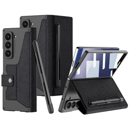 For Samsung Galaxy Z Fold7 5G GKK Integrated Armor Flip Leather Case with Pen Slot, Stylus Not Included(Litchi Texture) - Galaxy Z Fold7 5G Cases by GKK | Online Shopping UK | buy2fix