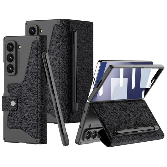 For Samsung Galaxy Z Fold7 5G GKK Integrated Armor Flip Leather Case with Pen Slot, Stylus Not Included(Litchi Texture) - Galaxy Z Fold7 5G Cases by GKK | Online Shopping UK | buy2fix