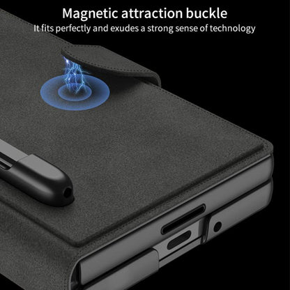 For Samsung Galaxy Z Fold7 5G GKK Integrated Armor Flip Leather Case with Pen Slot, Stylus Not Included(Carbon Fiber Texture) - Galaxy Z Fold7 5G Cases by GKK | Online Shopping UK | buy2fix