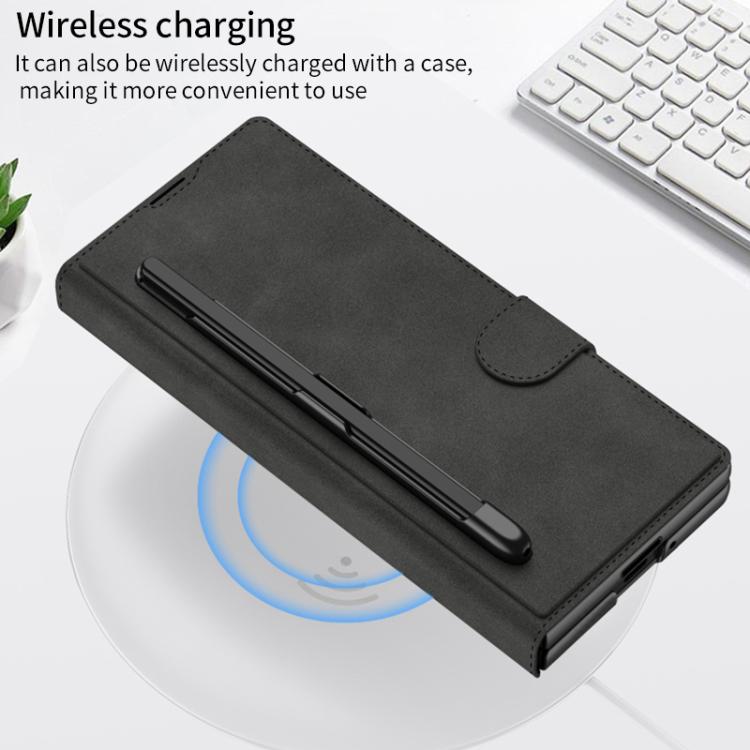 For Samsung Galaxy Z Fold7 5G GKK Integrated Armor Flip Leather Case with Pen Slot, Stylus Not Included(Titanium Grey) - Galaxy Z Fold7 5G Cases by GKK | Online Shopping UK | buy2fix