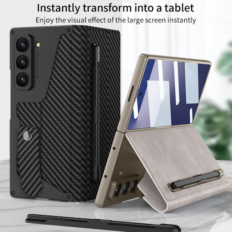 For Samsung Galaxy Z Fold7 5G GKK Integrated Armor Flip Leather Case with Pen Slot, Stylus Not Included(Titanium Grey) - Galaxy Z Fold7 5G Cases by GKK | Online Shopping UK | buy2fix