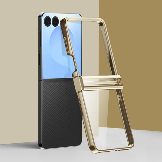 For Galaxy Z Flip8 5G Three Parts 6D Electroplating PC Shockproof Phone Case(Gold)