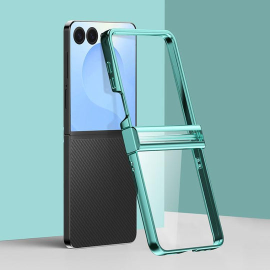 For Galaxy Z Flip8 5G Three Parts 6D Electroplating PC Shockproof Phone Case(Green)