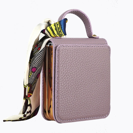 For Samsung Galaxy Z Flip6 Litchi Pattern Makeup Mirror PU Phone Case with Silk Scarf(Purple) - Galaxy Z Flip6 5G Cases by buy2fix | Online Shopping UK | buy2fix