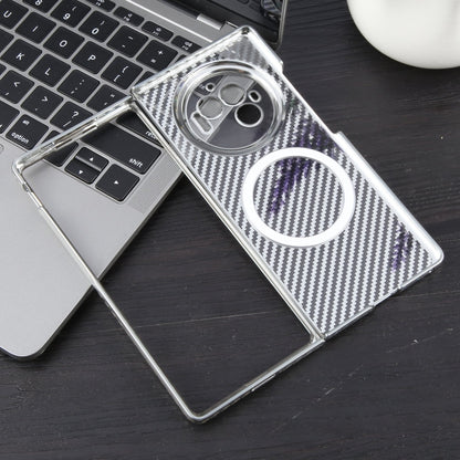 For vivo X Fold3 6D Plated Carbon Fiber Clear Magsafe PC Phone Case(Starlight Silver) - vivo Cases by buy2fix | Online Shopping UK | buy2fix