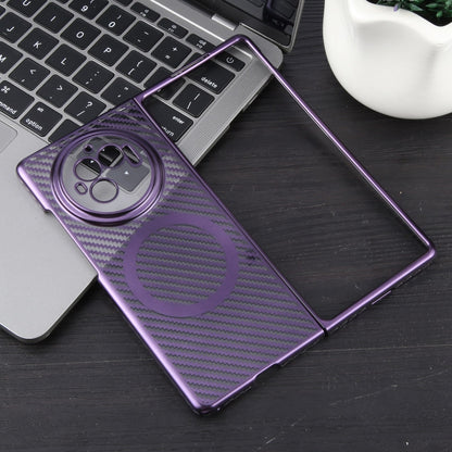 For vivo X Fold3 6D Plated Carbon Fiber Clear Magsafe PC Phone Case(Aurora Purple) - vivo Cases by buy2fix | Online Shopping UK | buy2fix