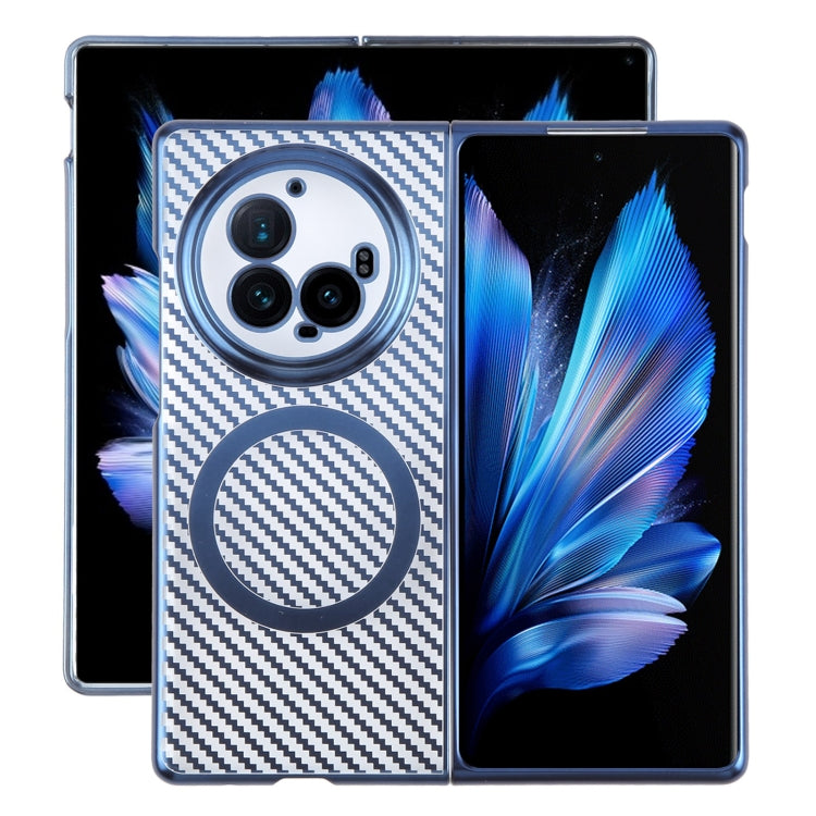 For vivo X Fold3 Pro 6D Plated Carbon Fiber Clear Magsafe PC Phone Case(Dream Blue) - vivo Cases by buy2fix | Online Shopping UK | buy2fix