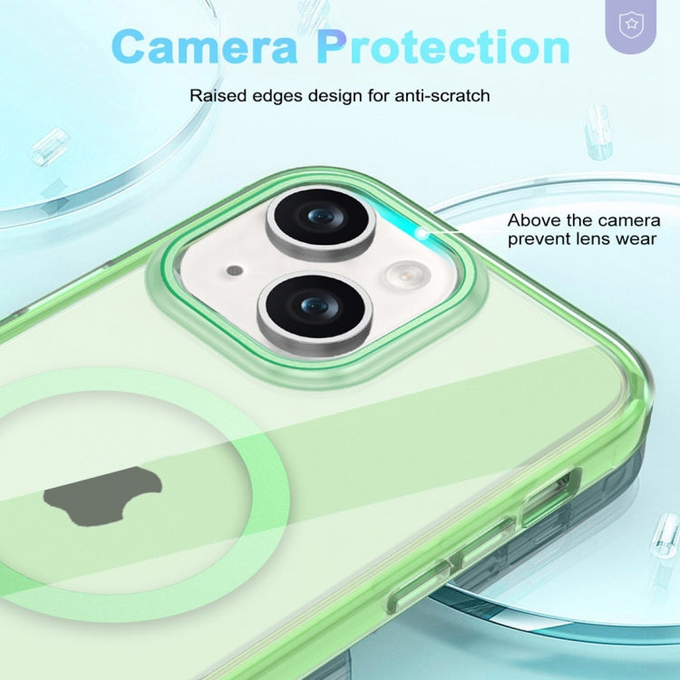For iPhone 15 Colorful MagSafe Magnetic PC + TPU Phone Case(Green) - iPhone 15 Cases by buy2fix | Online Shopping UK | buy2fix