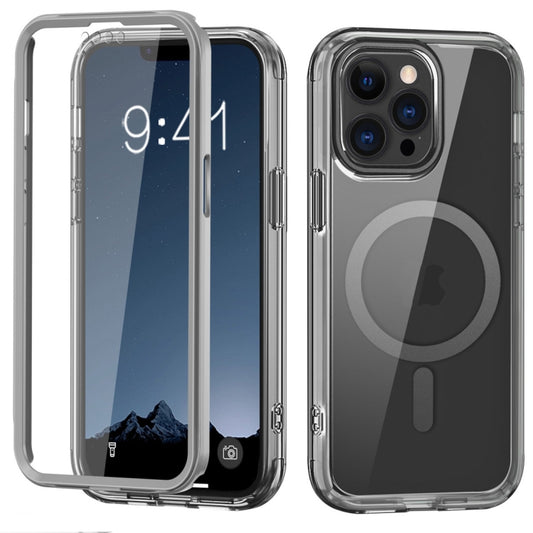 For iPhone 13 Pro Colorful MagSafe Magnetic PC Hybrid TPU Phone Case(Grey) by buy2fix