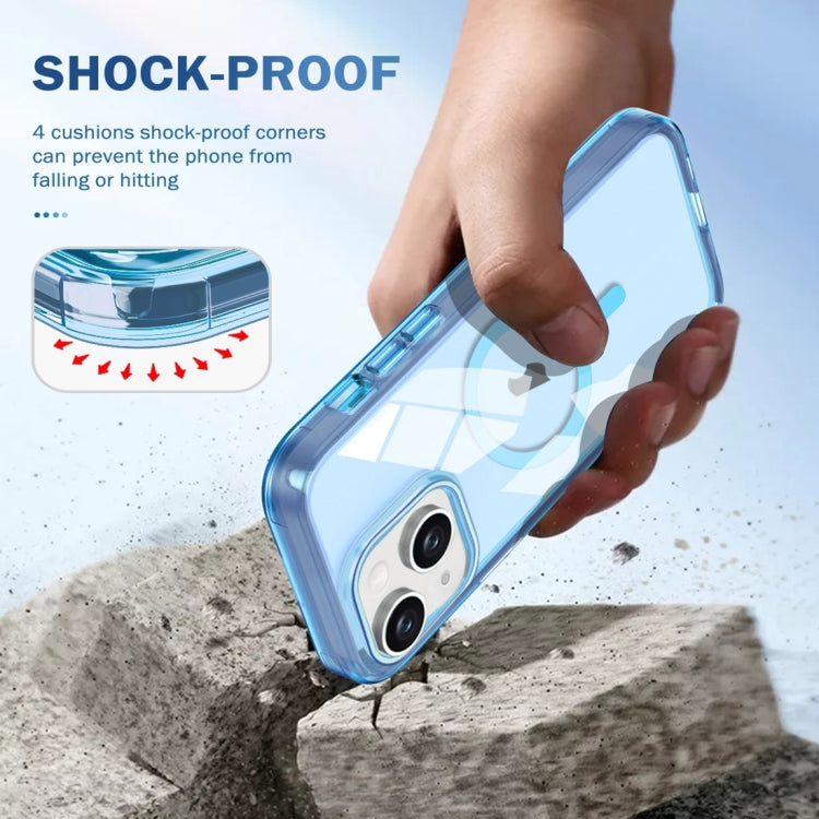 For iPhone 13 Colorful MagSafe Magnetic PC Hybrid TPU Phone Case(Blue) by buy2fix