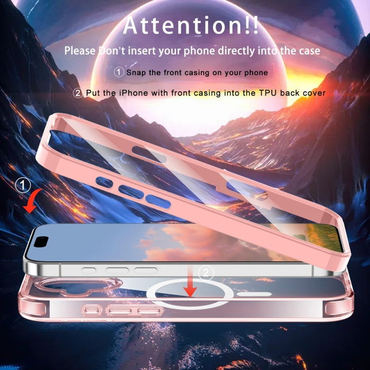 For iPhone 16 Colorful MagSafe Magnetic PC Hybrid TPU Phone Case(Pink) by buy2fix