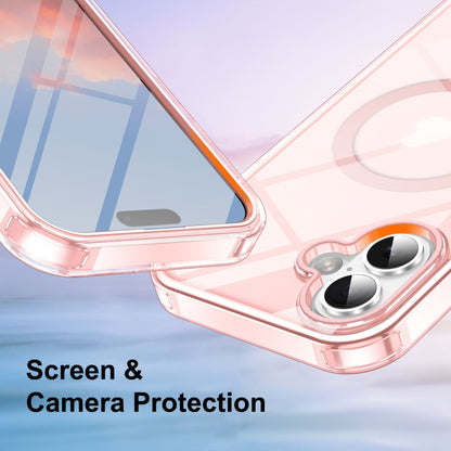 For iPhone 16 Colorful MagSafe Magnetic PC Hybrid TPU Phone Case(Pink) by buy2fix