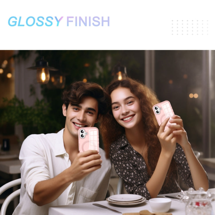 For iPhone 16 Colorful MagSafe Magnetic PC Hybrid TPU Phone Case(Pink) by buy2fix