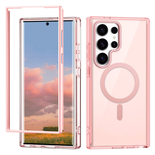 For Samsung Galaxy S24 Ultra 5G Colorful MagSafe Magnetic PC + TPU Phone Case(Pink)