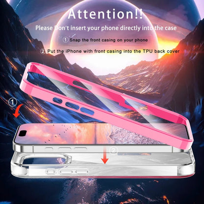 For iPhone 16 Pro Max IMD Gradient Feather PC Hybrid TPU Phone Case(Rose Red) - iPhone 16 Pro Max Cases by buy2fix | Online Shopping UK | buy2fix