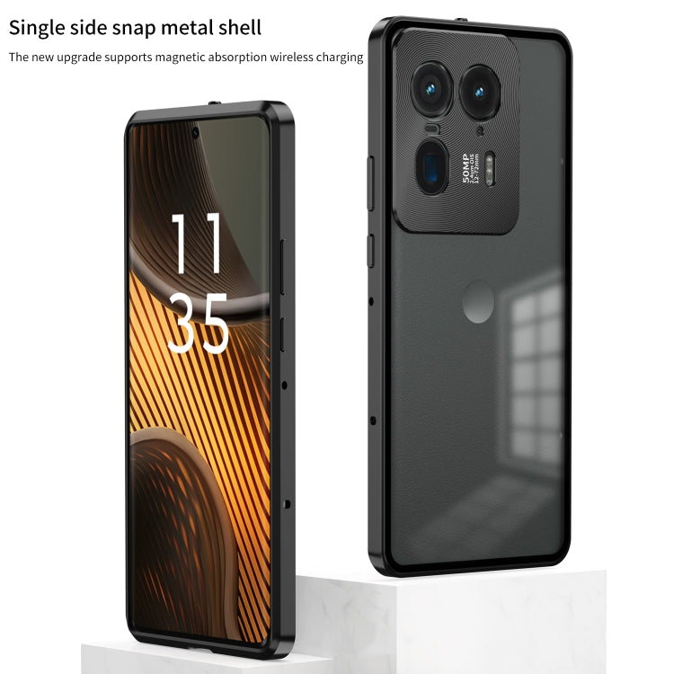 For Motorola Moto X50 Ultra Snap Buckle Metal Frame Frosted Phone Case(Black) - Motorola Cases by buy2fix | Online Shopping UK | buy2fix