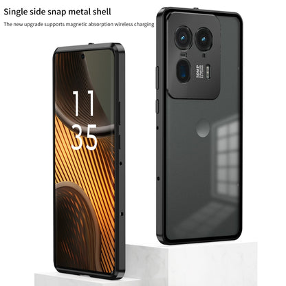 For Motorola Moto X50 Ultra Snap Buckle Metal Frame Frosted Phone Case(Black) - Motorola Cases by buy2fix | Online Shopping UK | buy2fix