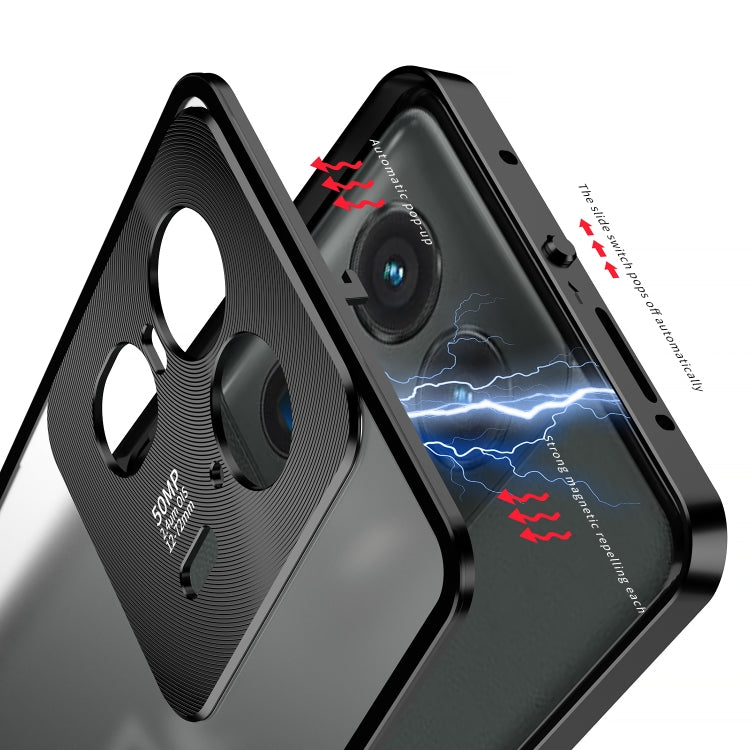 For Motorola Moto X50 Ultra Snap Buckle Metal Frame Frosted Phone Case(Black) - Motorola Cases by buy2fix | Online Shopping UK | buy2fix
