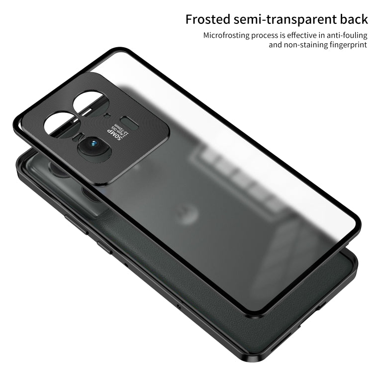 For Motorola Moto X50 Ultra Snap Buckle Metal Frame Frosted Phone Case(Black) - Motorola Cases by buy2fix | Online Shopping UK | buy2fix
