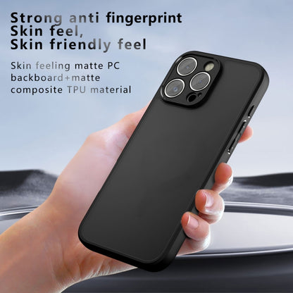 For iPhone 16 Armor Precise Hole PC Hybrid TPU Phone Case(Frosted Black) - iPhone 16 Cases by buy2fix | Online Shopping UK | buy2fix