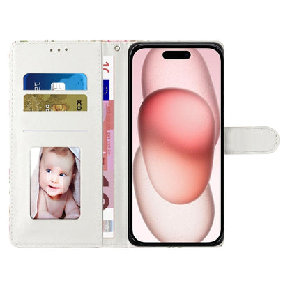 For iPhone 16 Plus 3D Pattern Leather Phone Case(3D Pink Blue Marble) by buy2fix