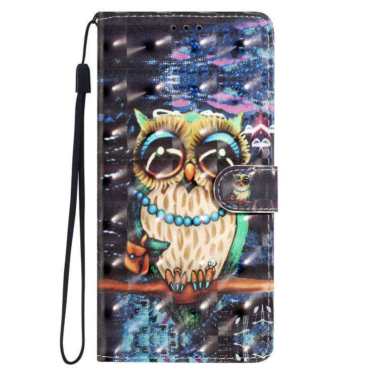 For iPhone 16 Plus 3D Pattern Leather Phone Case(Big-eyed owl) by buy2fix