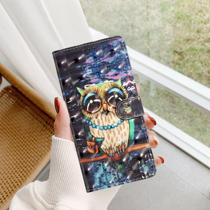 For iPhone 16 Plus 3D Pattern Leather Phone Case(Big-eyed owl) by buy2fix
