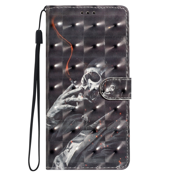 For iPhone 16 Plus 3D Pattern Leather Phone Case(Skull) by buy2fix