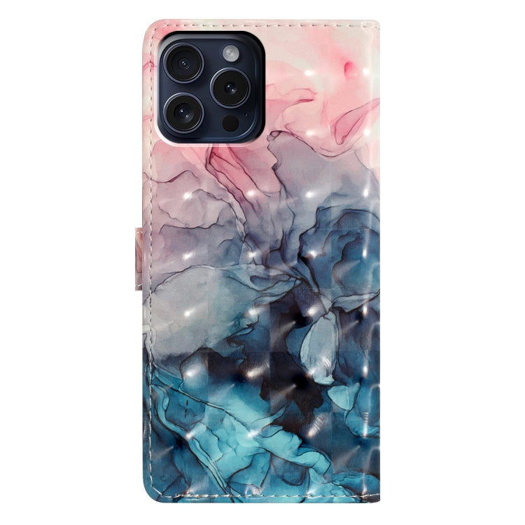 For iPhone 16 Pro 3D Pattern Leather Phone Case(3D Pink Blue Marble) by buy2fix