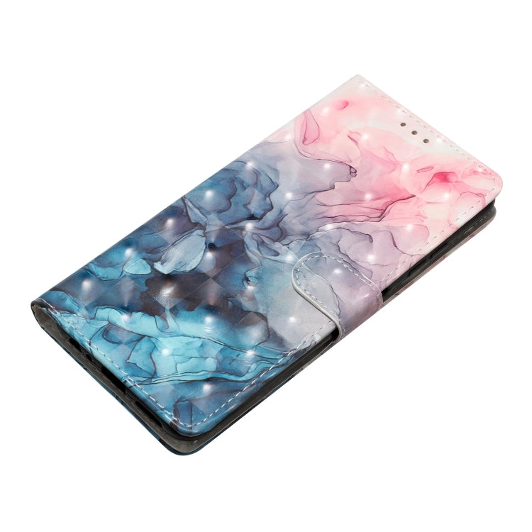 For iPhone 16 Pro 3D Pattern Leather Phone Case(3D Pink Blue Marble) by buy2fix