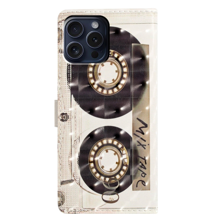 For iPhone 16 Pro 3D Pattern Leather Phone Case(Tape) by buy2fix