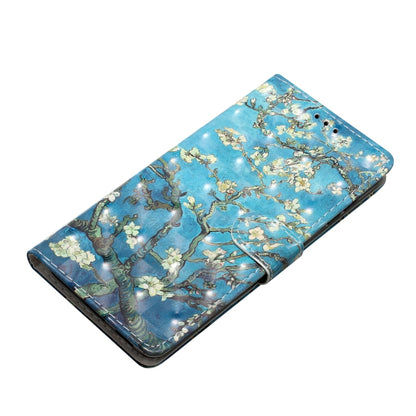 For iPhone 16 Pro 3D Pattern Leather Phone Case(Blue Base Apricot Flower) - iPhone 16 Pro Cases by buy2fix | Online Shopping UK | buy2fix