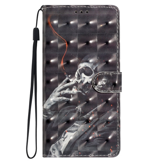 For iPhone 16 Pro Max 3D Pattern Leather Phone Case(Skull) by buy2fix