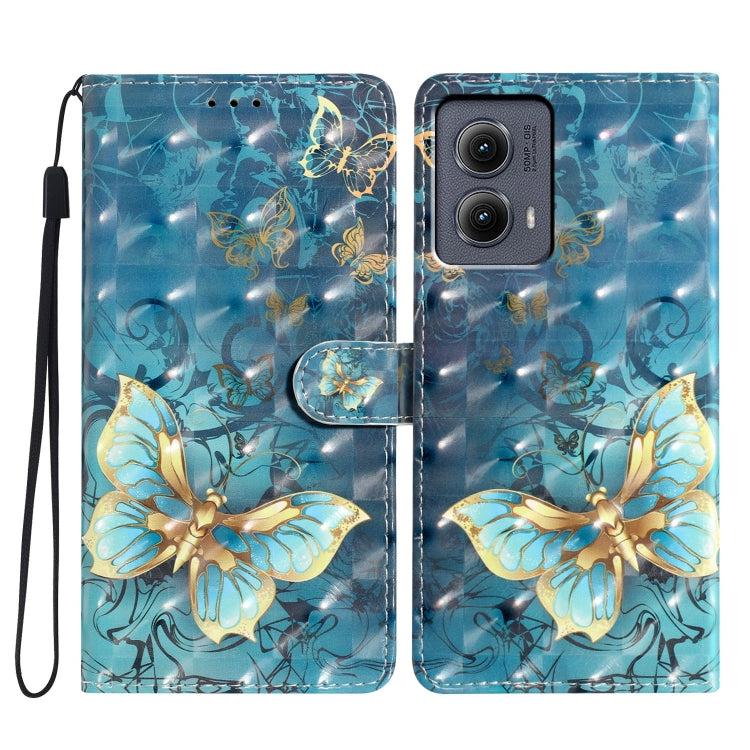 For Motorola Edge 2024 3D Pattern Leather Phone Case(3D Butterfly) by buy2fix