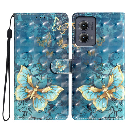 For Motorola Edge 2024 3D Pattern Leather Phone Case(3D Butterfly) by buy2fix