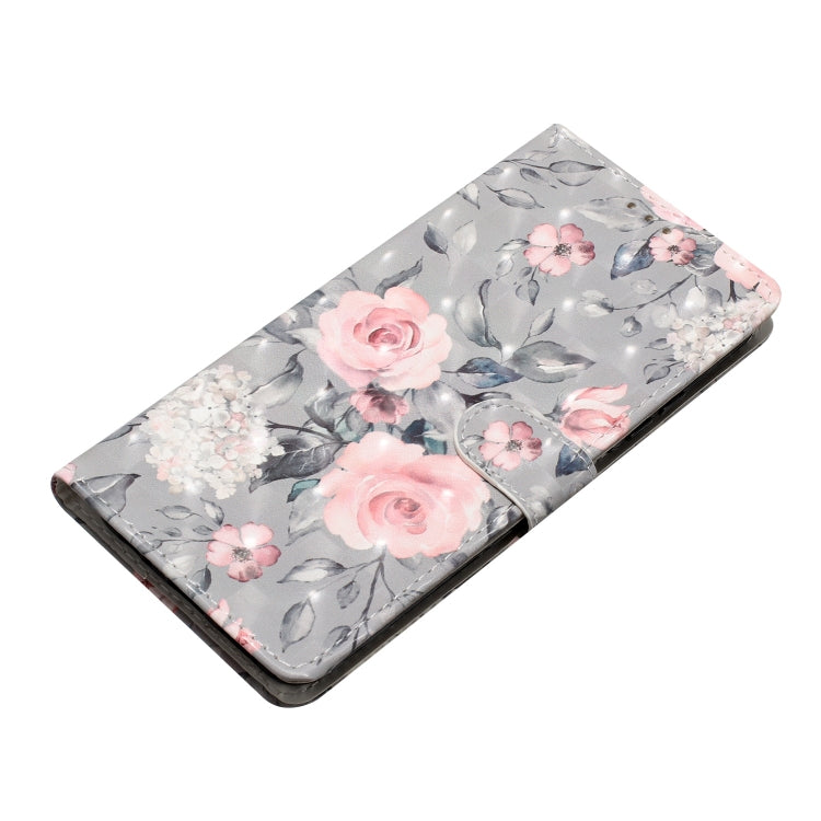 For Motorola Edge 2024 3D Pattern Leather Phone Case(Gray Base Flower) by buy2fix