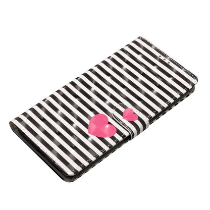 For Motorola Moto G Play 2024 3D Pattern Leather Phone Case(Striped Heart) - Motorola Cases by buy2fix | Online Shopping UK | buy2fix